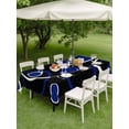 thumbnail image 3 of Outdoor Tablecloth with Umbrella Hole and Zipper, Black Blue Rectangle Table Cloth 52x70 Inch Waterproof Tablecloth, White Circle Geometric Abstract Texture Picnic Table Cover for Patio Camping, 3 of 7