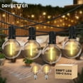 thumbnail image 3 of (2 pack) DAYBETTER 200ft Outdoor String Lights, G40 with 100 Edison Vintage Bulbs, Waterproof Hanging Lights for Backyard, 3 of 9