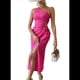 thumbnail image 3 of Vestido de Verano Midi Sin Mangas con un Solo Hombro y Abertura Alta para Mujer, Color Rosa Rojo, XL, 3 of 7