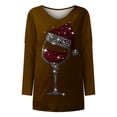 thumbnail image 4 of USSUMA Oversized T Shirts for Women Graphic Tee Vintage Fall, Women's Pullover Top Long-Sleeve V Neck Comfy Elegant Trendy Pullover Top Casual Shirts Blouses Tops Floral Skull Printing T Shirt, 4 of 5