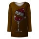 thumbnail image 4 of Camisas informales de manga larga para mujer, jersey, túnica suelta, blusa con cuello en V y estampado navideño Fridja fhghd2711, 4 of 5