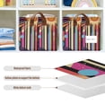 thumbnail image 4 of Yayeee Foldable Storage Basket for Shelves with Handles Set of 2 Waterproof Cloth Bins, Futuristic Sun, 4 of 7