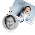 thumbnail image 4 of Photos Engraved - Custom Photo Engraved Circle Charm Wire Bracelet in Stainless Steel - Free reverse side engraving - W-AN-SCST, 4 of 6