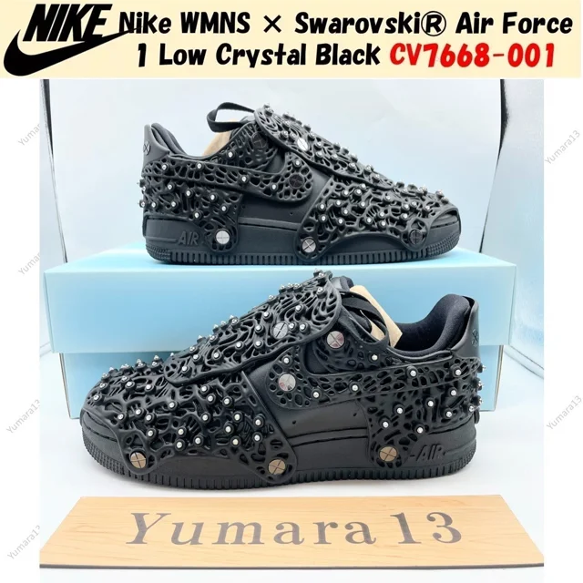 Nike WMNS × Swarovski? Air Force 1 Low Crystal Black CV7668-001 Women's Size