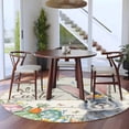 thumbnail image 3 of Happy Easter Round Area Rug 7Ft Washable Circle Rugs for Dorm Laundry Room, Spring Bunny Easter Eggs Floral Beige Wood Non-Slip Carpet Floor Mats Indoor Outdoor Carpet Runner Aesthetic Home Decor, 3 of 8