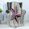 thumbnail image 4 of 4th of July Soft Flannel Fleece Throw Blanket, Star with US Flag Pattern over Wooden Planks National Holiday Image, Cozy Plush for Indoor and Outdoor Use, 50" x 70", Multicolor, by Ambesonne, 4 of 5