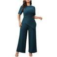 thumbnail image 2 of Mqqzkk Women's Casual 2 Piece Outfits Short Sleeve Tunic Pullover Tops and Wide Leg Pants Lounge Sets Streetwear, 2 of 4