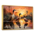 thumbnail image 2 of Designart "Playful Ducks In The Sunset Wonders" Animal Duck Floater Framed Wall Art Prints, 2 of 5