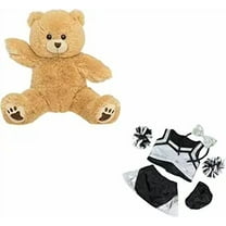 New Long Hair Teddy Bear Stuffed Toy in Metallic Silver & Black Cheerleader Outfit - Matching Pompoms & Cheer Bow, 8-Inch Cheerleading-Themed Gift for Children!