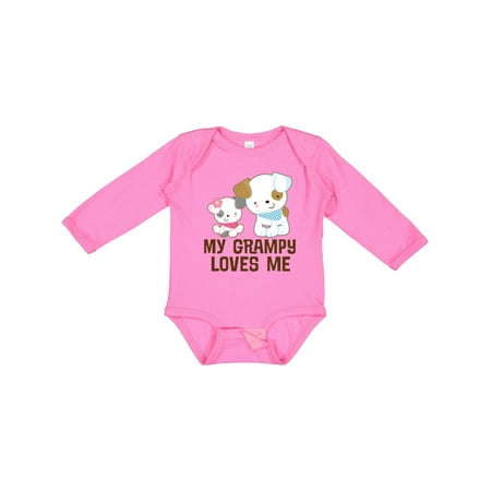 

Inktastic My Grampy Loves Me Girls Gift Baby Girl Long Sleeve Bodysuit