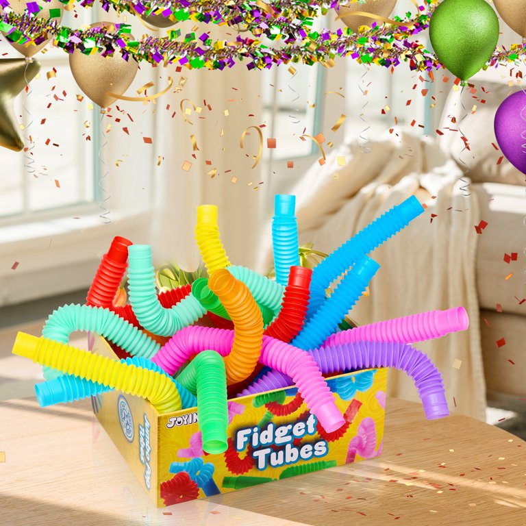 5 Tubos Pop Sensoriales De Colores Aleatorios | Estirables, Conectables Y Flexibles | Alivio De Estrés Y Estimulación Táctil Para Niños Y Adultos