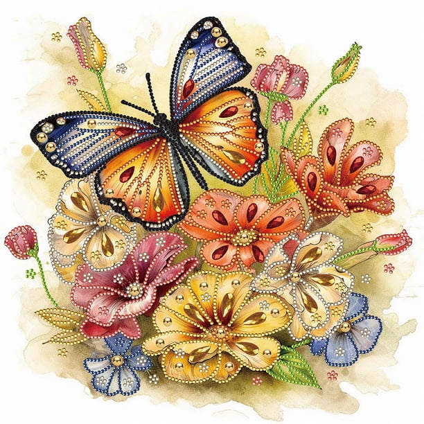 Con Forma Especial Parcial Bricolaje Mariposa 40x40cm