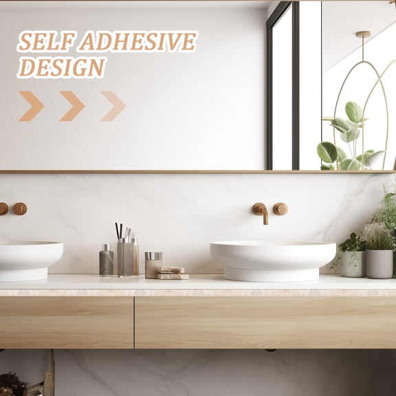 Baluue Smooth Marble Peel and Stick Wallpaper, PVC Wall Covering for Kitchen and Bathroom Decor