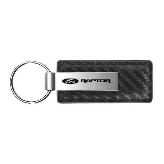 Ford Raptor Carbon Fiber Leather Key Chain (Gun Metal)