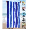 thumbnail image 3 of Toalla de playa de 75*150CM, rayas azules, 3 of 5