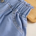 thumbnail image 5 of Teylalorva Girls Denim Shorts, Elastic Waist Stretch Casual Cute Floral Summer Trendy Jean Shorts Blue Size 10, 5 of 9