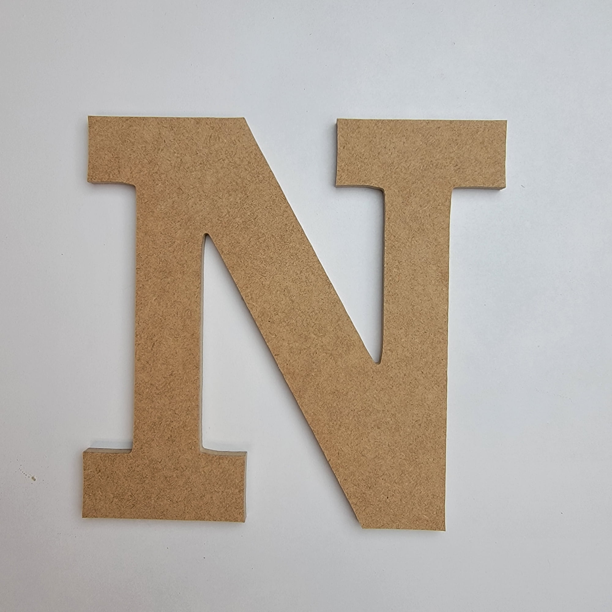 Craft Wooden Unfinished Letter 4" Tall N, Wood Wall Letter, Rockwell Font, BuildACross