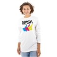 thumbnail image 3 of Retro NASA Worm Logo Space Shuttle Unisex Plus Size Long Sleeve Shirt Brisco Brands 2X, 3 of 5