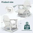 thumbnail image 2 of KINGYES Folding Adirondack Rocker Chair Set of 2 W/ Footrest & Dual Cup Holders, HDPE Outdoor Patio Rocking Chair, White, 2 of 6
