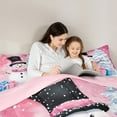 thumbnail image 6 of Manfei Winter Kawaii Snowman Bedding Comforter Set, Merry Christmas Twin Comforter Sets, Pink Blue Gifts Reversible Bedding Set, Breathable Home Decor, 2pcs, 6 of 9