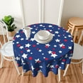 thumbnail image 3 of Memorial Day Star Round Tablecloth Independence Day 4th July Firework Table Cloth Cover Mat Washable Polyester 60" Dining Decorative for Holiday Home Party Wedding Picnic, 3 of 6