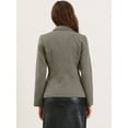 thumbnail image 3 of DARING DIVA Women's Houndstooth Lapel Collar One Button Jacket XS Brown, 3 of 6