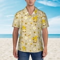 thumbnail image 2 of Fuzoiu Cute Bee Gnome 2 Print Hawaiian Shirt for Men, Summer Beach Casual Short Sleeve Button Down Shirts, Men’s Beach Summer Shirts with Pocket,Medium, 2 of 7