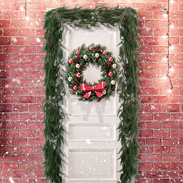 Adornos navideños, adornos navideños, hierba de cola de gato de imitación, ratán, goma suave, decoración verde, marco de puerta, decoración del hogar, ventana, colgante, hierba de cola de gato de imit