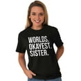 thumbnail image 5 of Worlds Okayest Sister Siblings Little Women's Graphic T Shirt Tees Brisco Brands X, 5 of 5