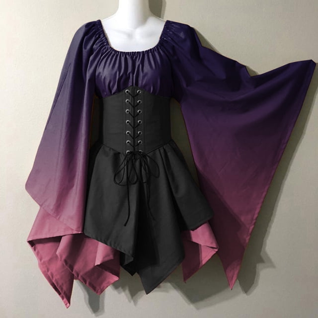 Disfraz de Halloween, vestido renacentista, medieval, retro, gótico, traje de escenario