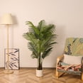 thumbnail image 4 of 5ft Artificial Palm Plant in White Planter, Fake Palm Tree, Faux Plant for Indoor Outdoor Modern Decoration Dypsis Lutescens Plants in Pot for Home Office, 4 of 6