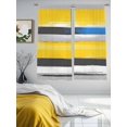 thumbnail image 3 of Abstract Gradient Sheer Curtains 63 Inches Long 2 Panels Blue Grey Yellow Stripe Light Filtering Semi Sheer Window Curtains Drapes for Bedroom Living Room 52"x63", 3 of 7