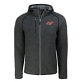 thumbnail image 2 of Men's Cutter & Buck  Heather Charcoal Dayton Flyers Vault Mainsail Full-Zip Raglan Hooded Jacket, 2 of 3
