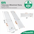 thumbnail image 4 of Ruedamann 6FT Portable Wheelchair Ramp, 11-5/8" Wider, Adjustable Wheelchair Ramp for Home Steps, 800 lbs Capacity, Ramps for Electric & Manual Wheelchairs, Scooters, Bikes, 4 of 4