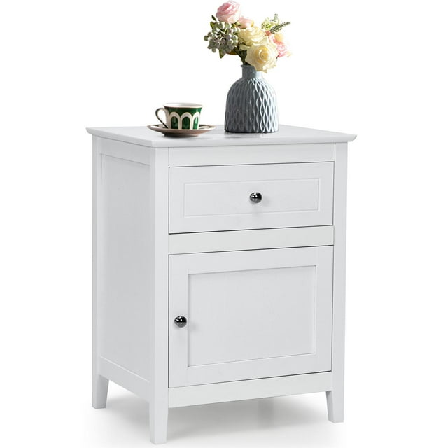 Giantex Wooden End Table w/Shelf, 2-Tier Storage Bedside Sofa Table w/Solid Structure, Coffee Table Nightstand