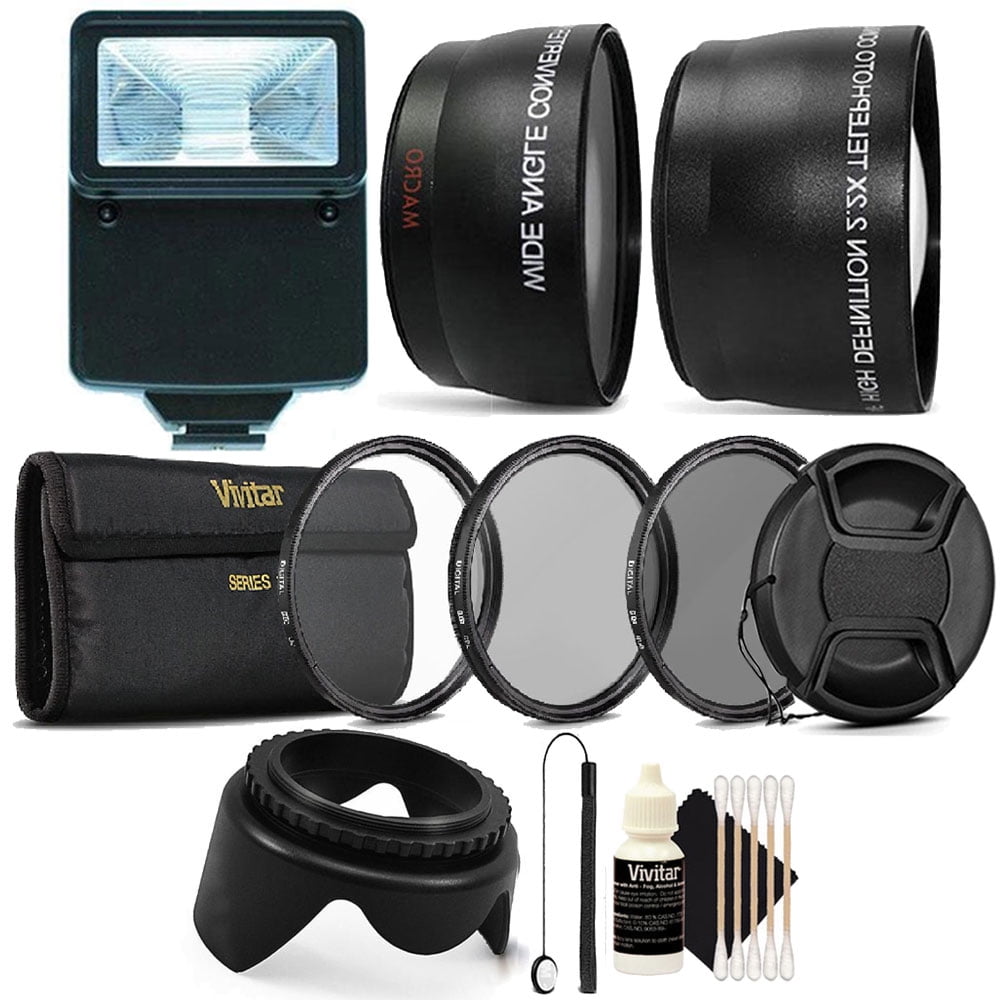 55mm Complete Professional Lens Accessory KitwithSlave Flash for Nikon D5500, D5300, D3300