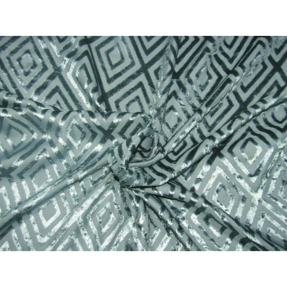 Devore Polyester Viscose Burnout Velvet fabric Teal Green color 44" wide [10667]