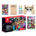 thumbnail image 1 of Nintendo Switch Mario Kart 8 Deluxe Bundle: Red/Blue Console, Mario Kart 8 & Membership, Splatoon 2, Mytrix Wireless Pro Controller Peary Yellow Bear and Accessories, 1 of 8