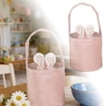 thumbnail image 2 of Easter Bunny Bag for Kids - Canvas Bunny Ears Gift Basket with Handles for Easter Egg Hunts, Candy, Toys, and Holiday Party Favors, Festive Spring Decorations, 2 of 5