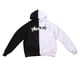 thumbnail image 2 of Sudadera con capucha para hombre, de manga larga, con bloques de color, cómoda y moderna, para la escuela, el trabajo, citas, reuniones, color negro y blanco, talla L, 2 of 15