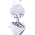 thumbnail image 4 of Coco&Chic 3 Piece Women's Retro High Waisted Bikini Set with Cover Up Beach Wrap Skirt, 4 of 10