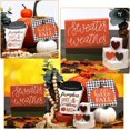 thumbnail image 3 of Heyone 7PCS Fall Decorations for Home - Fall Decor - 3 Fall Signs, 3PCS Blocks (3D Heart-shaped) & 1 Bead Garland, Happy Fall Tiered Tray Decor, Rustic Fall Tabletop Decor, 3 of 5