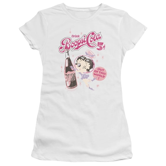 Betty Boop Boopsi Cola S/S Junior Women's T-Shirt Sheer White