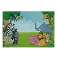 thumbnail image 3 of Animal Cutting Board, Design Room Safari Themed Cartoon Animals Image Art Print, Decorative Tempered Glass Cutting and Serving Board, Small Size, Multicolor, by Ambesonne, 3 of 5