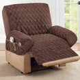 thumbnail image 2 of Housse Extensible Matelassée en Forme de Losange 2024 pour Fauteuil Inclinable avec Poches de Rangement et Sangles Élastiques - Protège-Meubles Fauteuil Inclinable Chocolat, 2 of 2
