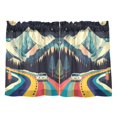 thumbnail image 7 of Yayeee Kitchen Curtains Tier Pair Light Filtering 27"x36" Rod Pocket Short Cafe Window Panel, Evening Mountain Road, 7 of 7