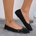 thumbnail image 7 of Bkhluea Women Floral Applique Ballet Flats Slip On Comfortable Footwear For Office Work Party Daily Casual Use, 7 of 7