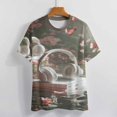 thumbnail image 3 of Butterfly Dancing Women's Short Sleeve T-Shirt Crew Neck Casual Summer Trendy Loose Fit Tops, 3 of 6