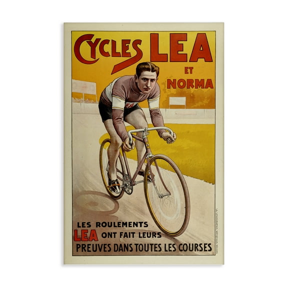 Stupell Industries Yellow Antique Cycling Poster Sports & Sports Teams Painting Wrapped Canvas Canvas Art Print Wall Art, 16 x 24