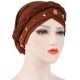 thumbnail image 3 of Bangcool Turban Couvre-Chef Torsadé Bonnet de Coton Couvre-Chef Couverture de Cheveux Wrap Sleep Hat, 3 of 4